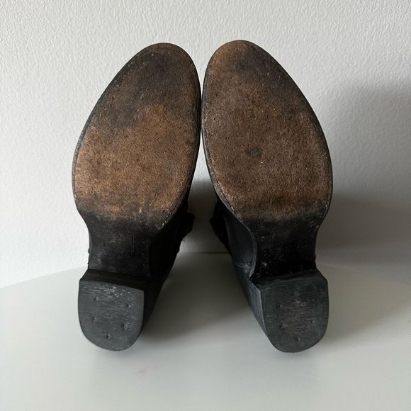 Frye Black Leather Studded Low Cowboy Boots - Picture 5 of 10